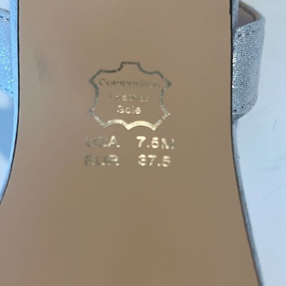 Nina Nieves True Silver Reflective Crystals Sling-back Sandals Size 7.5 NIB - Picture 10 of 11